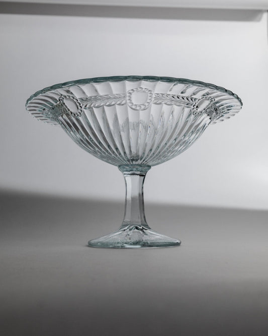 Vintage Kompottschale Pressed Glass von Olivia Zabkowice Glass für Polen