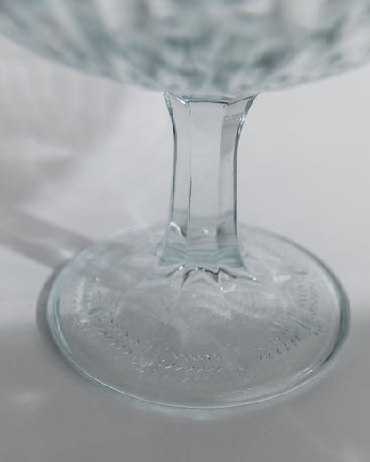Vintage Kompottschale Pressed Glass mit Medaillonrelief von Olivia Zabkowice Glass