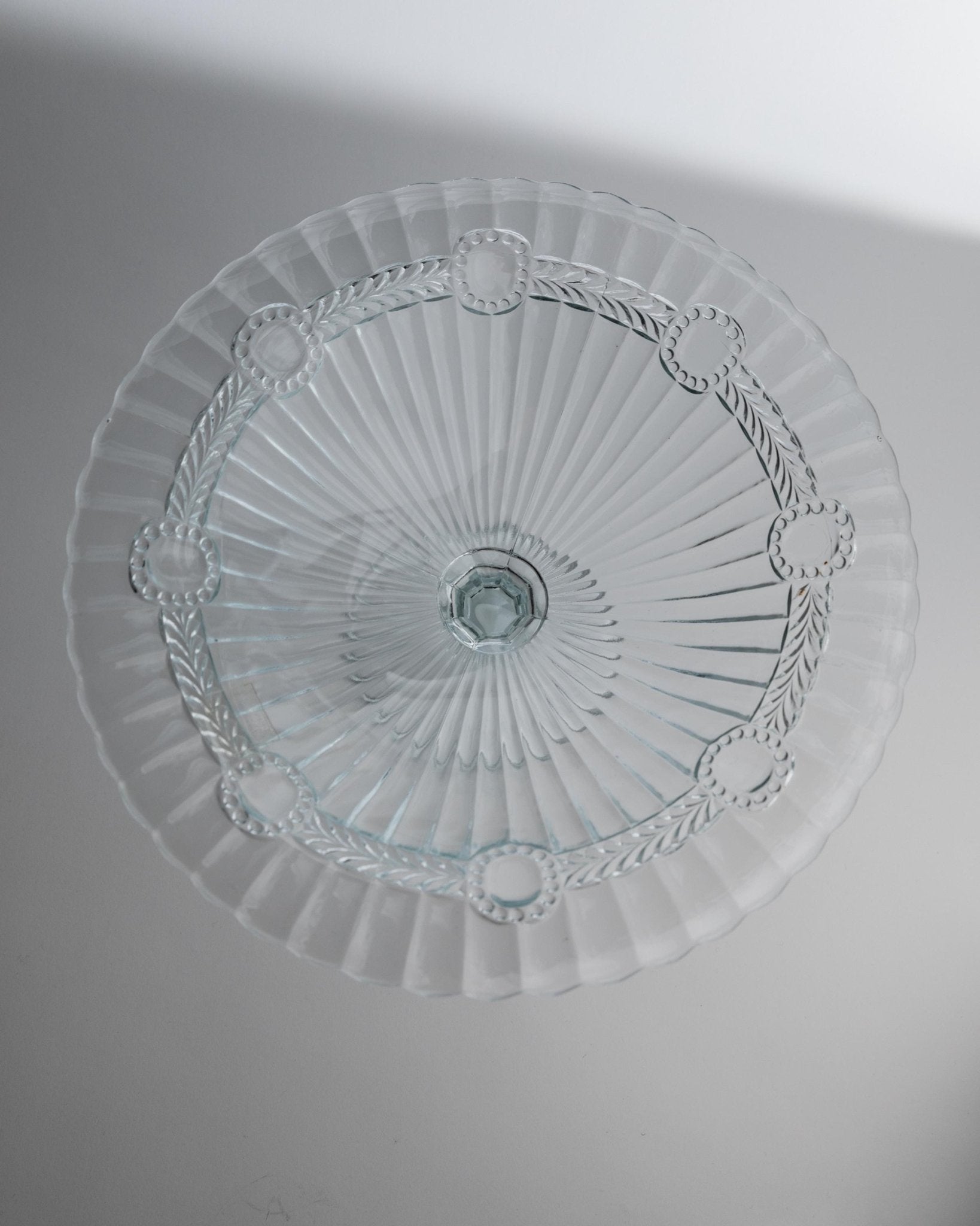 Vintage Kompottschale Pressed Glass von Olivia Zabkowice Glass für Polen