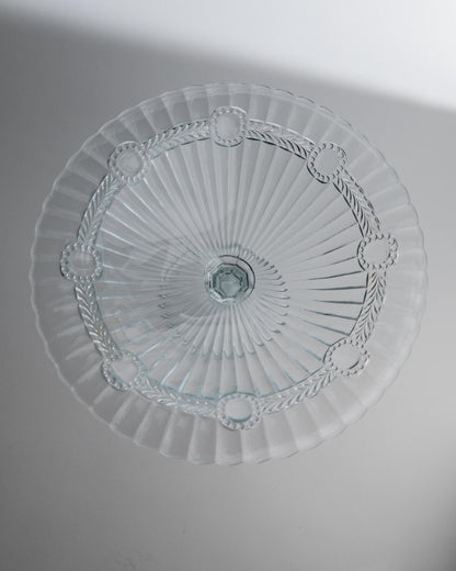 Vintage Kompottschale Pressed Glass von Olivia Zabkowice Glass für Polen