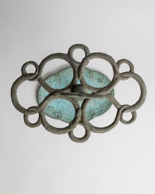 Vintage Schirmständer aus Messing in Schlangenform