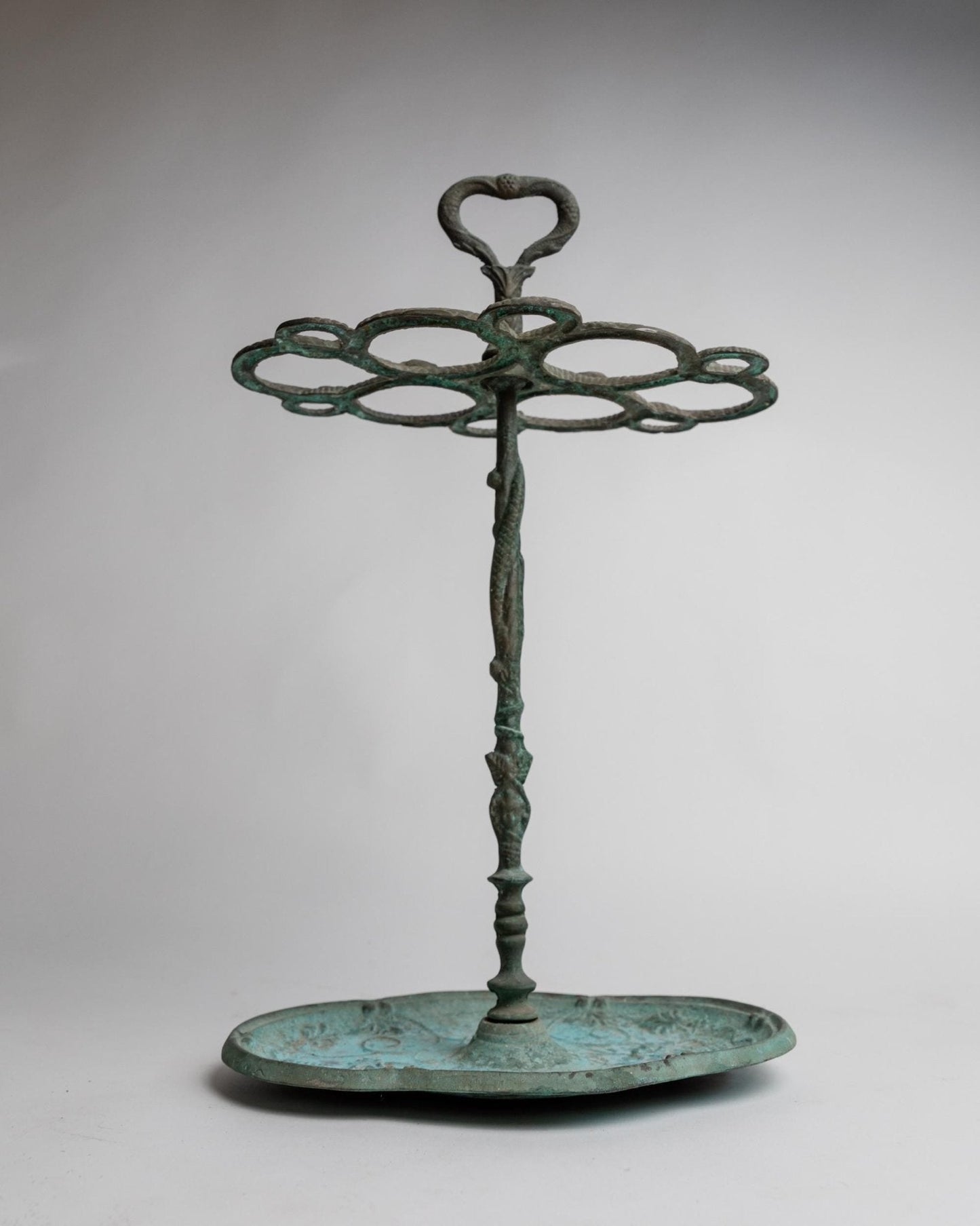Vintage Schirmständer aus Messing in Schlangenform