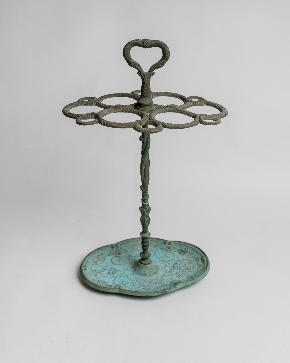 Vintage Schirmständer aus Messing in Schlangenform