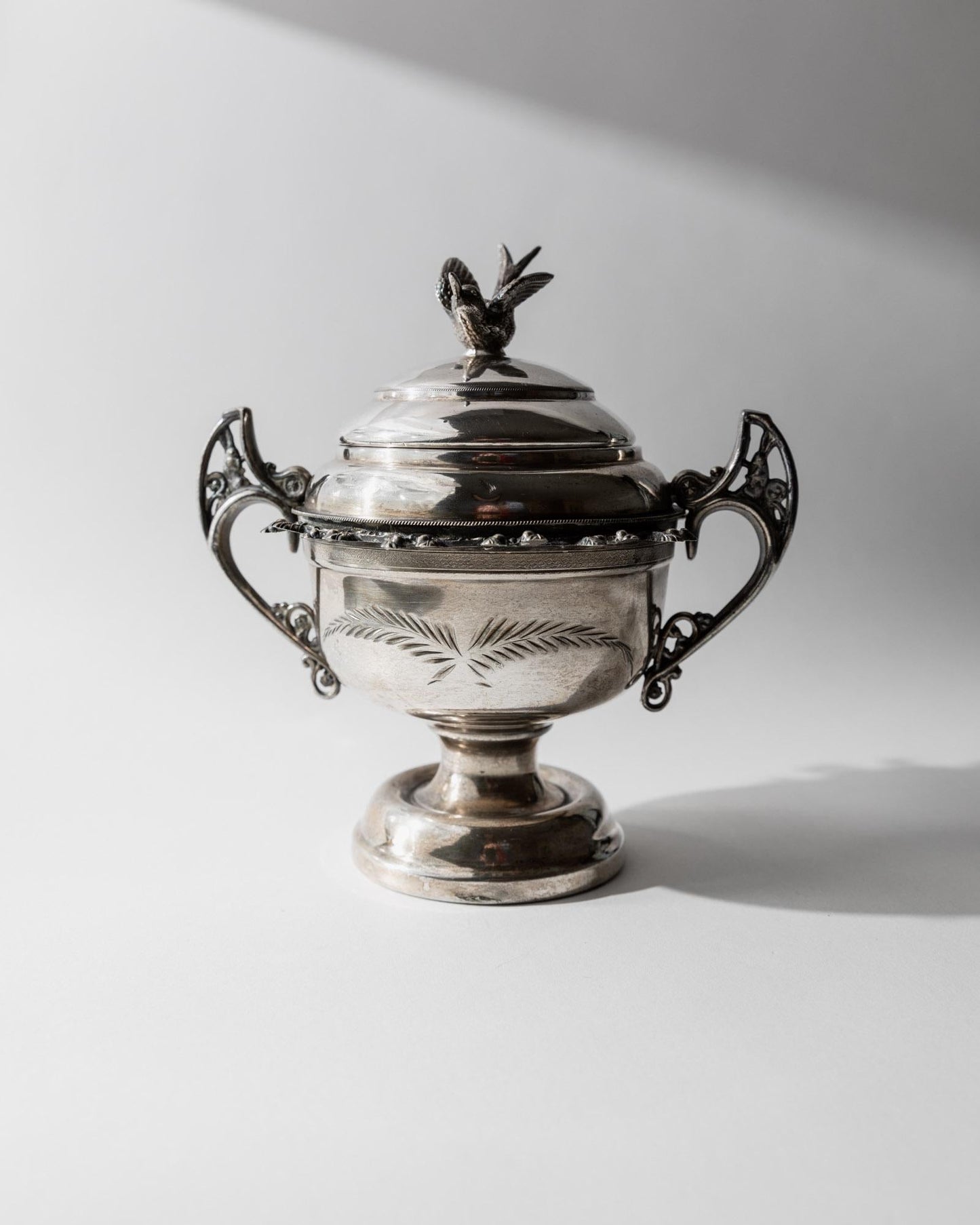 Vintage Deckelschale von Warren Rogers für Warren Rogers Silber Patina Dekoration