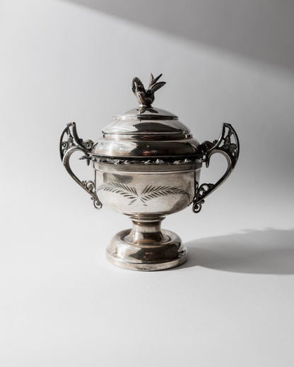 Vintage Deckelschale von Warren Rogers für Warren Rogers Silber Patina Dekoration