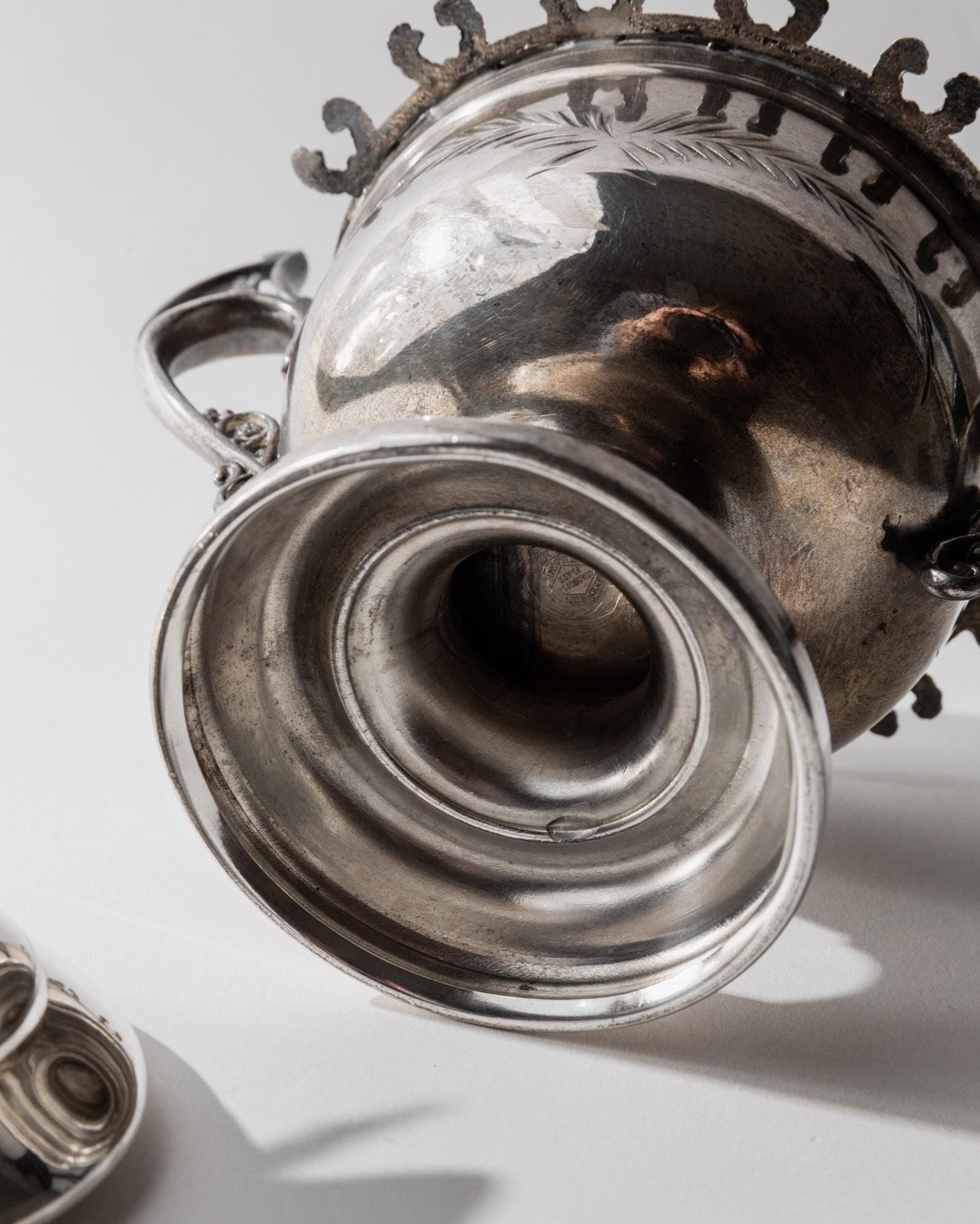 Vintage Deckelschale von Warren Rogers für Warren Rogers Silber Patina Dekoration