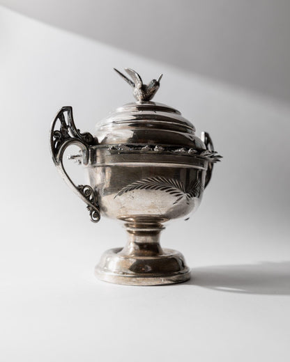 Vintage Deckelschale von Warren Rogers für Warren Rogers Silber Patina Dekoration