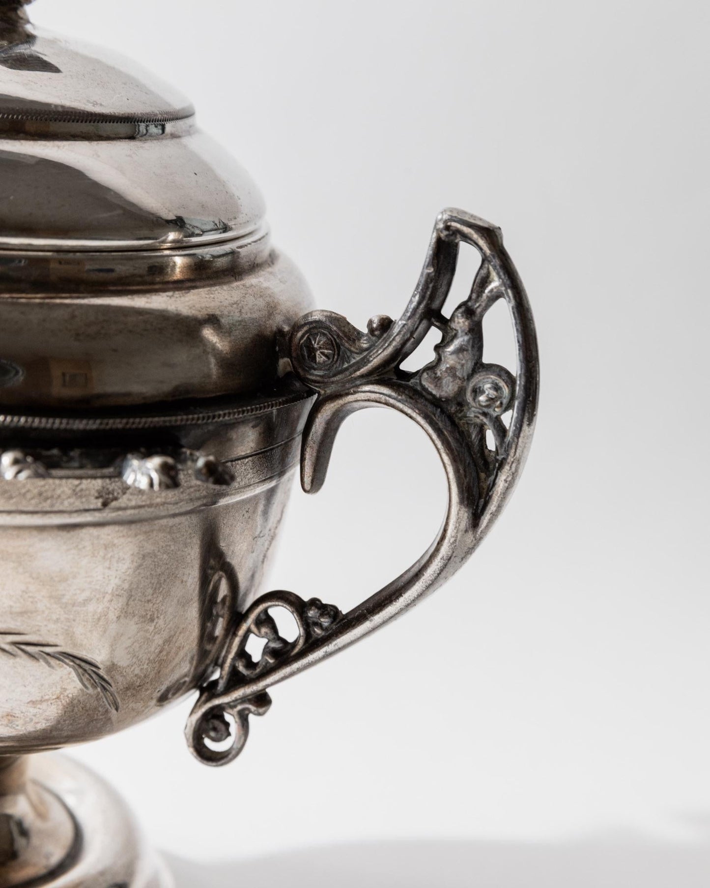 Vintage Deckelschale von Warren Rogers für Warren Rogers Silber Patina Dekoration