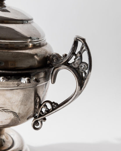 Vintage Deckelschale von Warren Rogers für Warren Rogers Silber Patina Dekoration