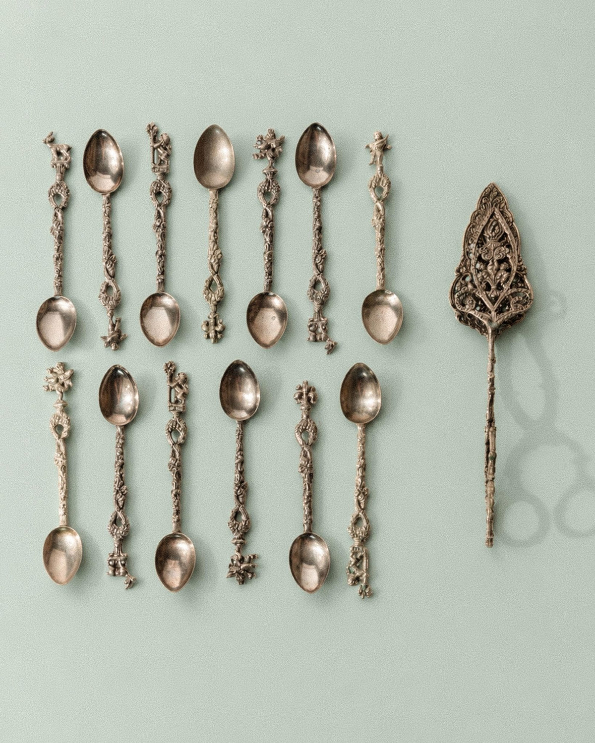 Vintage Besteck-Set 14-teilig, versilbert, Italien 1930er