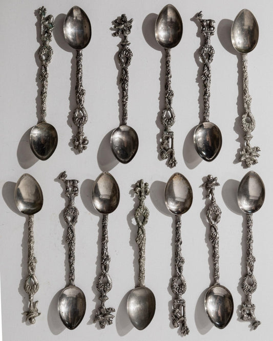 Vintage Besteck-Set 14-teilig, versilbert, Italien 1930er