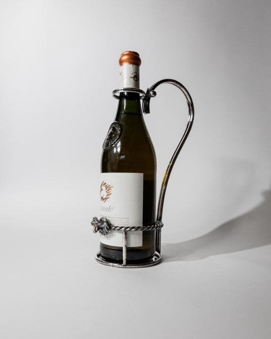 Vintage Weinflaschenhalter Serra Roma, versilbert
