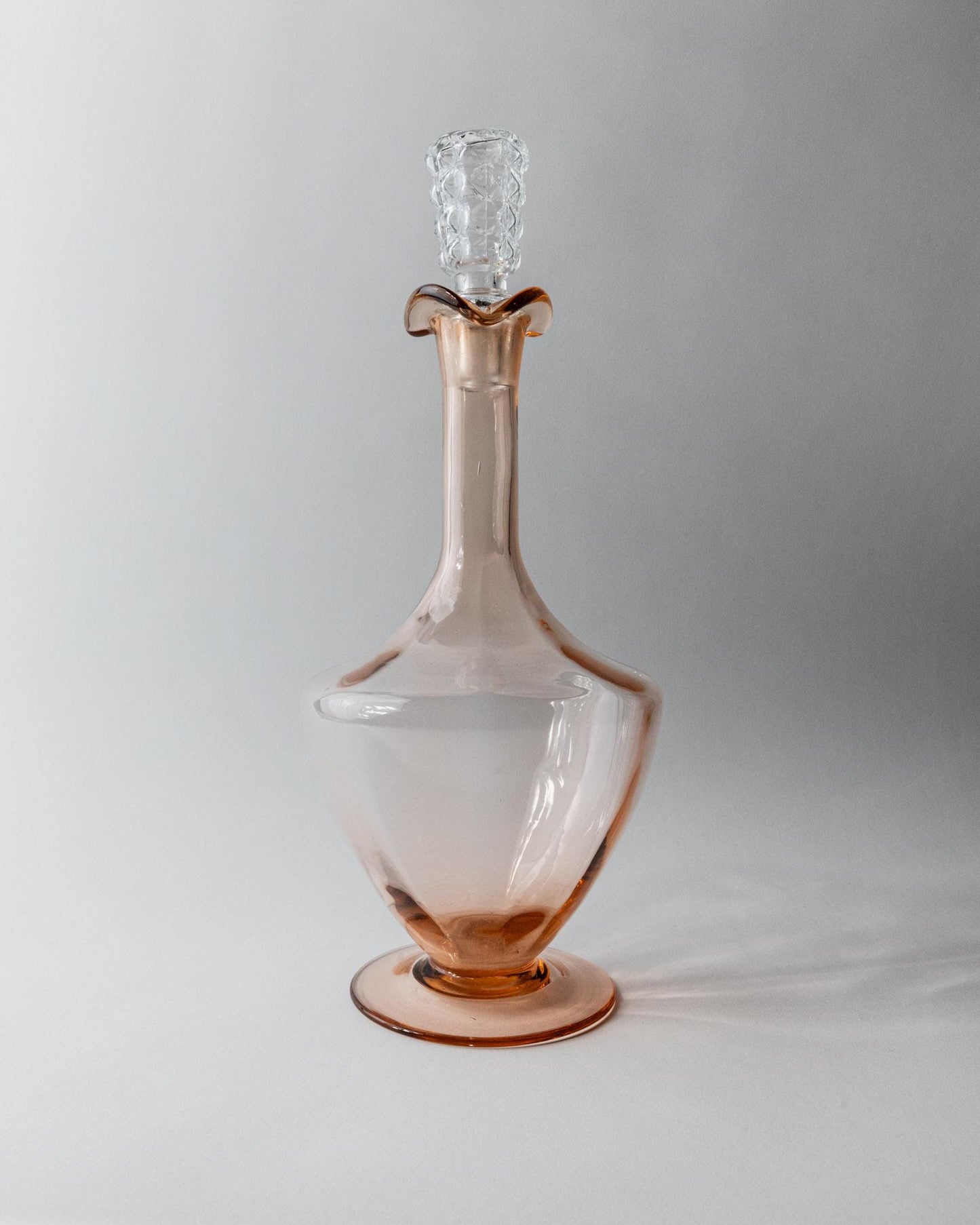 Vintage Dekanter Set von 2 Murano Glas Rosalin verschiedene Formen