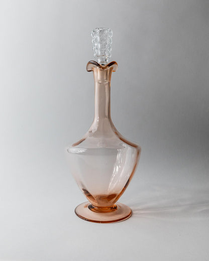 Vintage Dekanter Set von 2 Murano Glas Rosalin verschiedene Formen