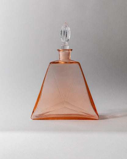 Vintage Dekanter Set von 2 Murano Glas Rosalin verschiedene Formen