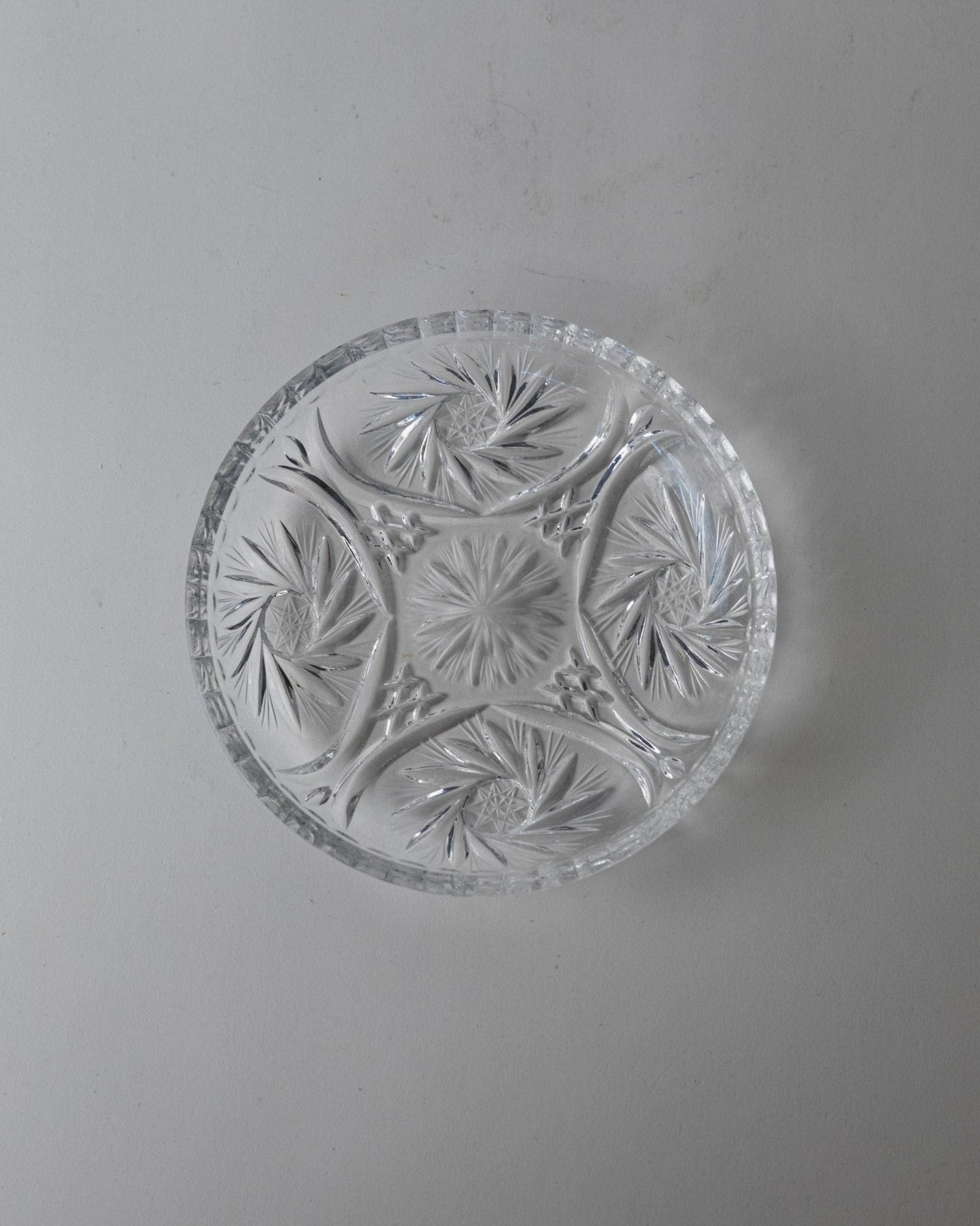 Set von 6 Vintage Kristallteller von Dresdener Crystal