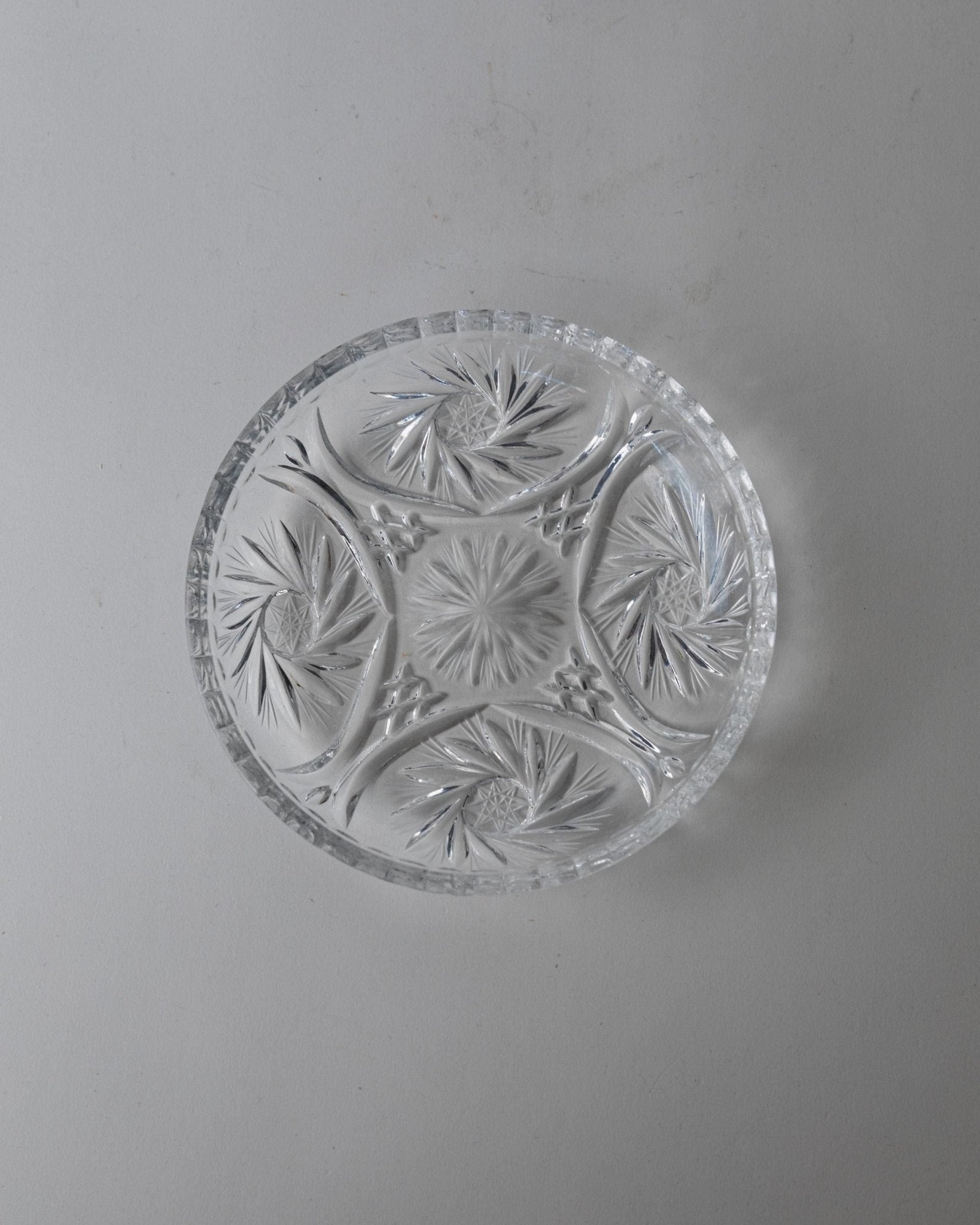 Set von 6 Vintage Kristallteller von Dresdener Crystal