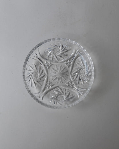 Set von 6 Vintage Kristallteller von Dresdener Crystal