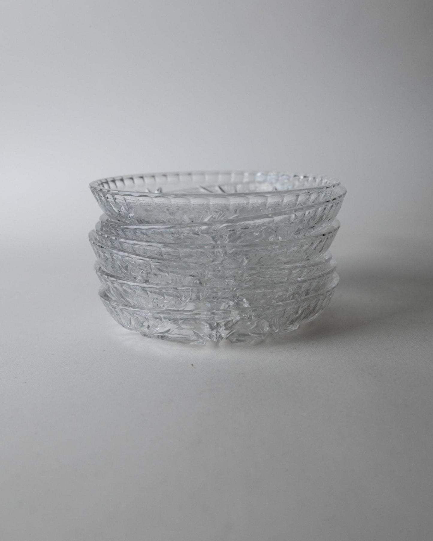 Set von 6 Vintage Kristallteller von Dresdener Crystal