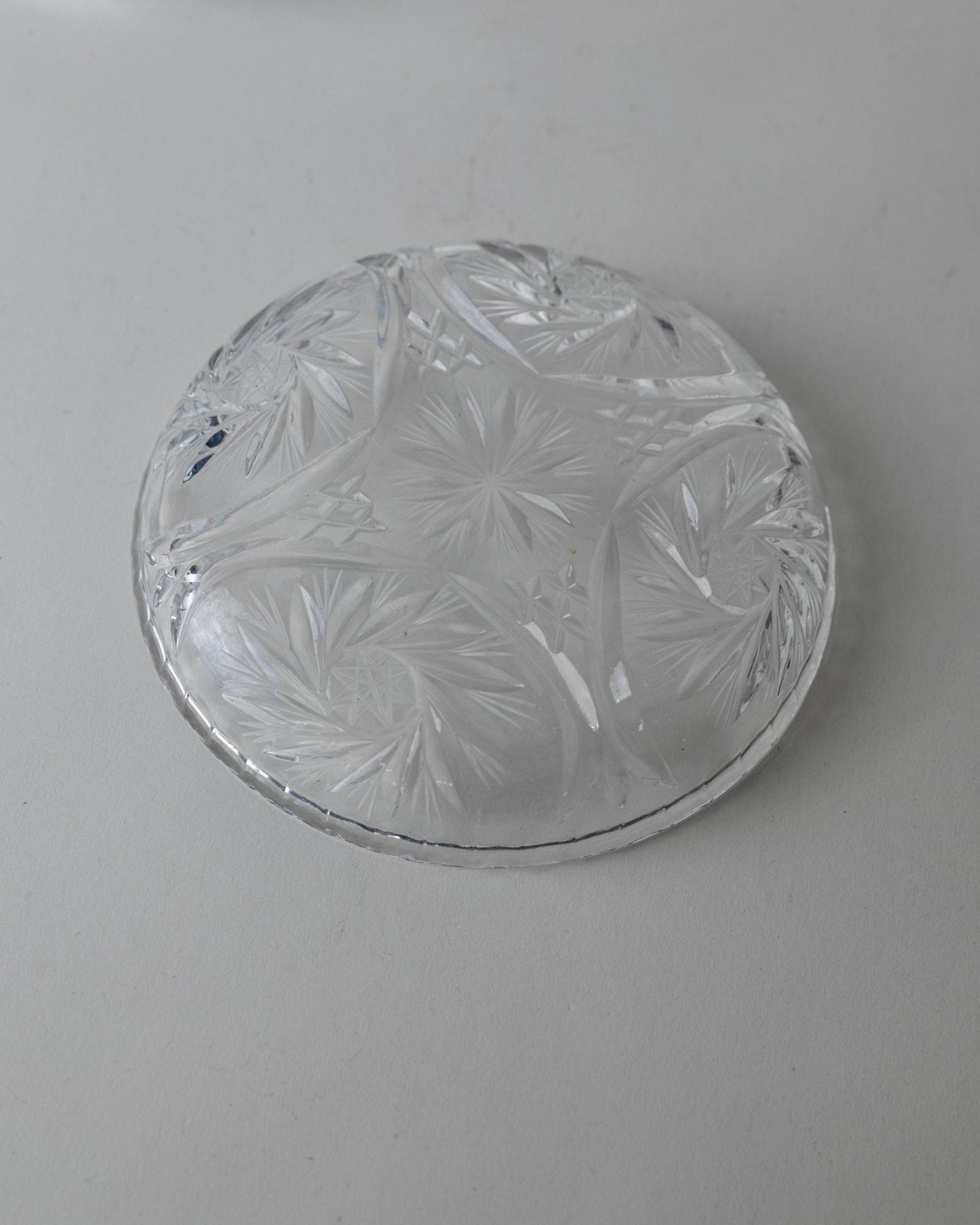 Set von 6 Vintage Kristallteller von Dresdener Crystal