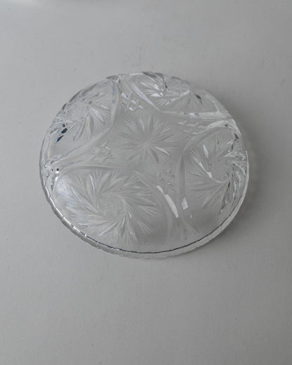 Set von 6 Vintage Kristallteller von Dresdener Crystal