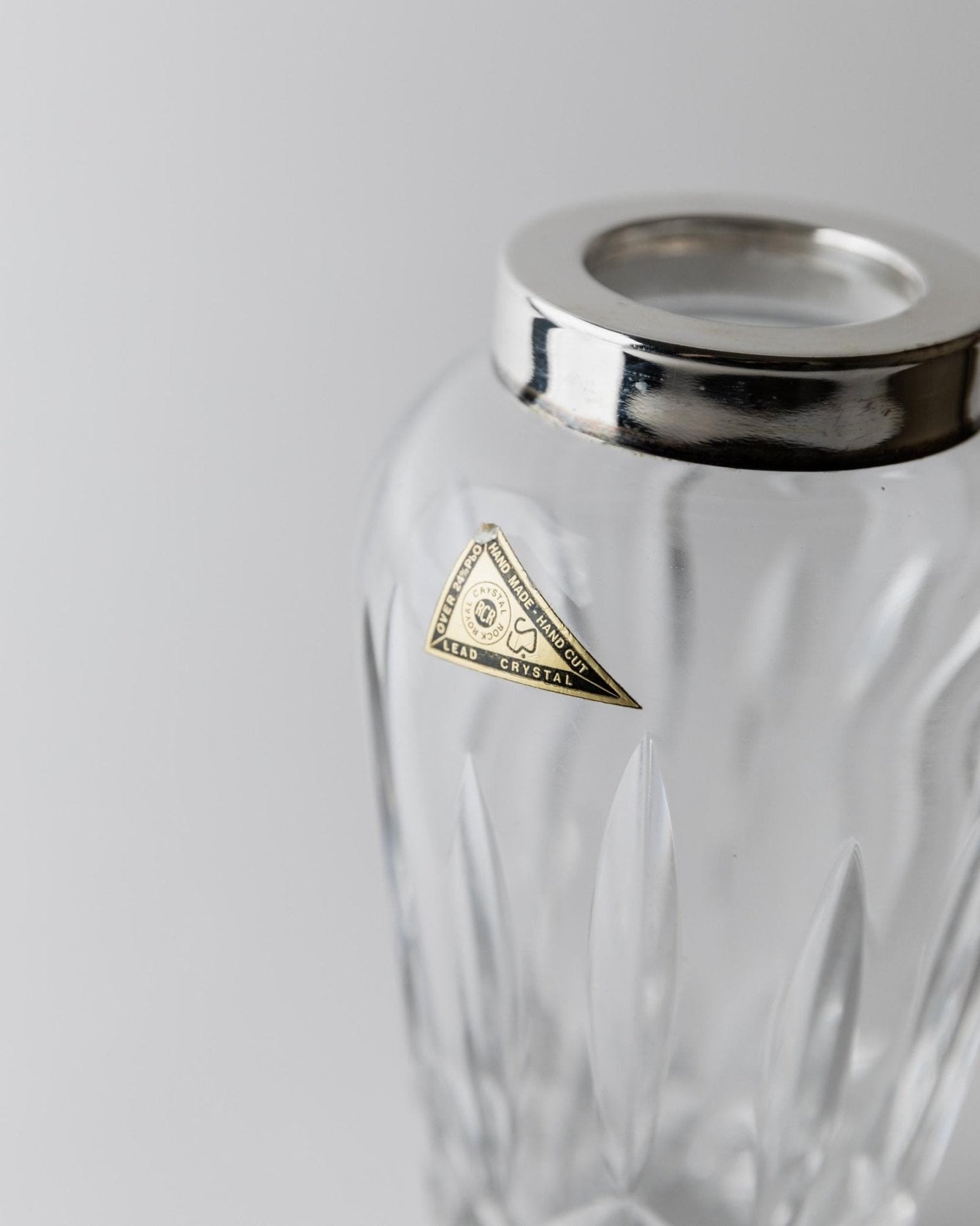 Vintage Cocktail Shaker aus Kristallglas von RCR Italien