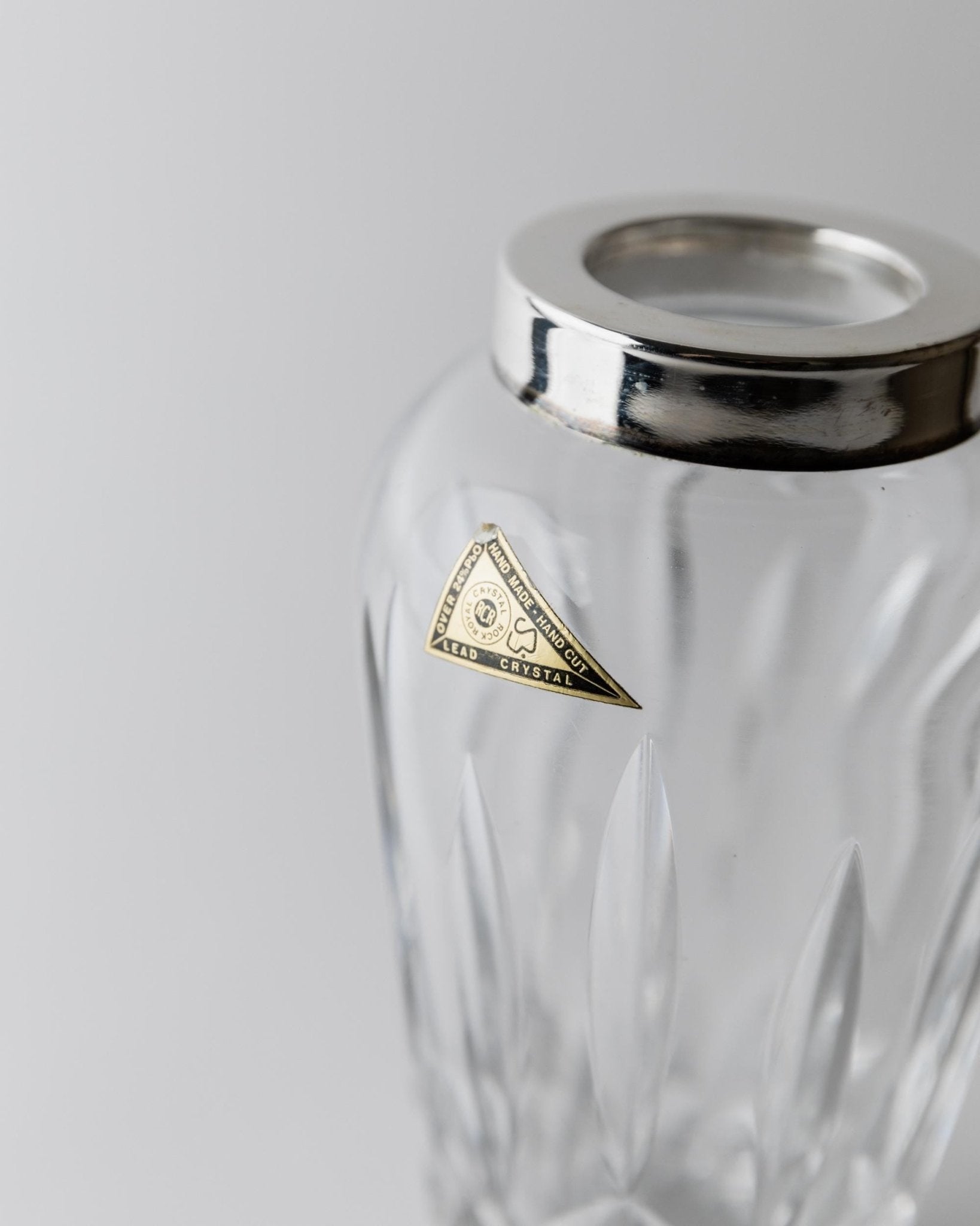 Vintage Cocktail Shaker aus Kristallglas von RCR Italien
