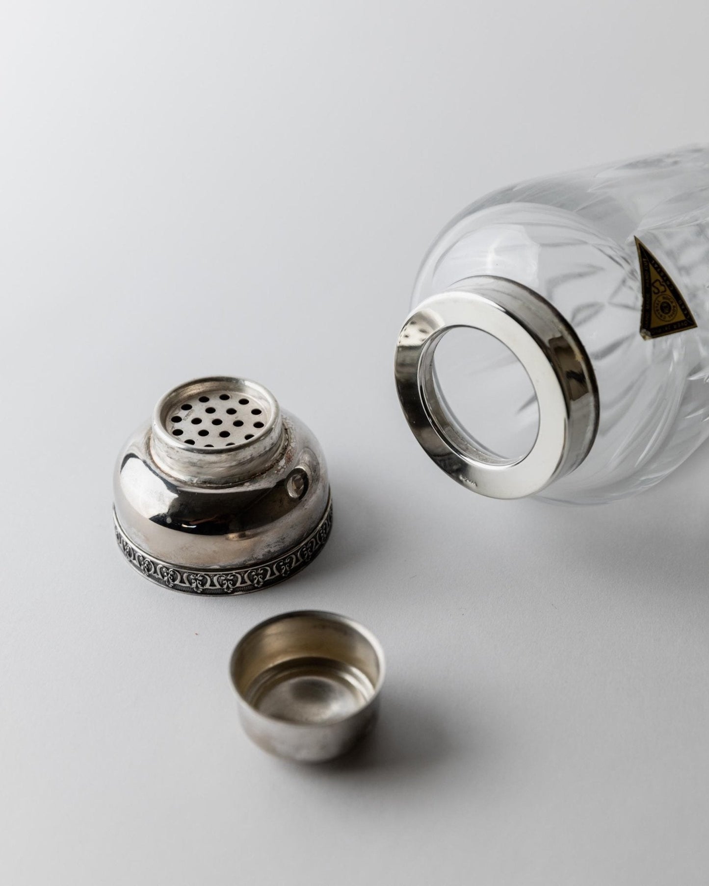 Vintage Cocktail Shaker aus Kristallglas von RCR Italien