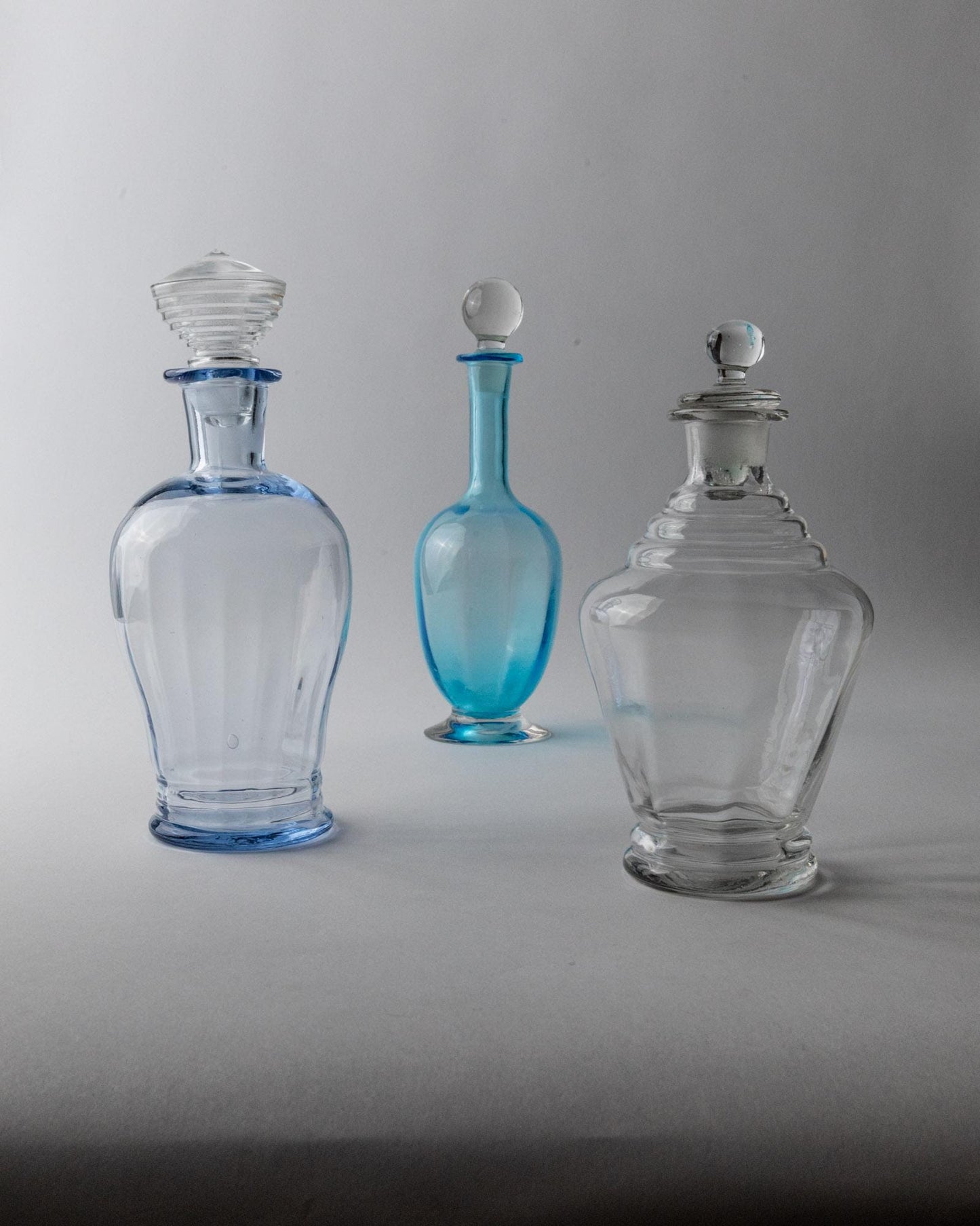 Vintage Dekanter Murano Glas Set von 3 von Murano für Italien mit Stöpsel