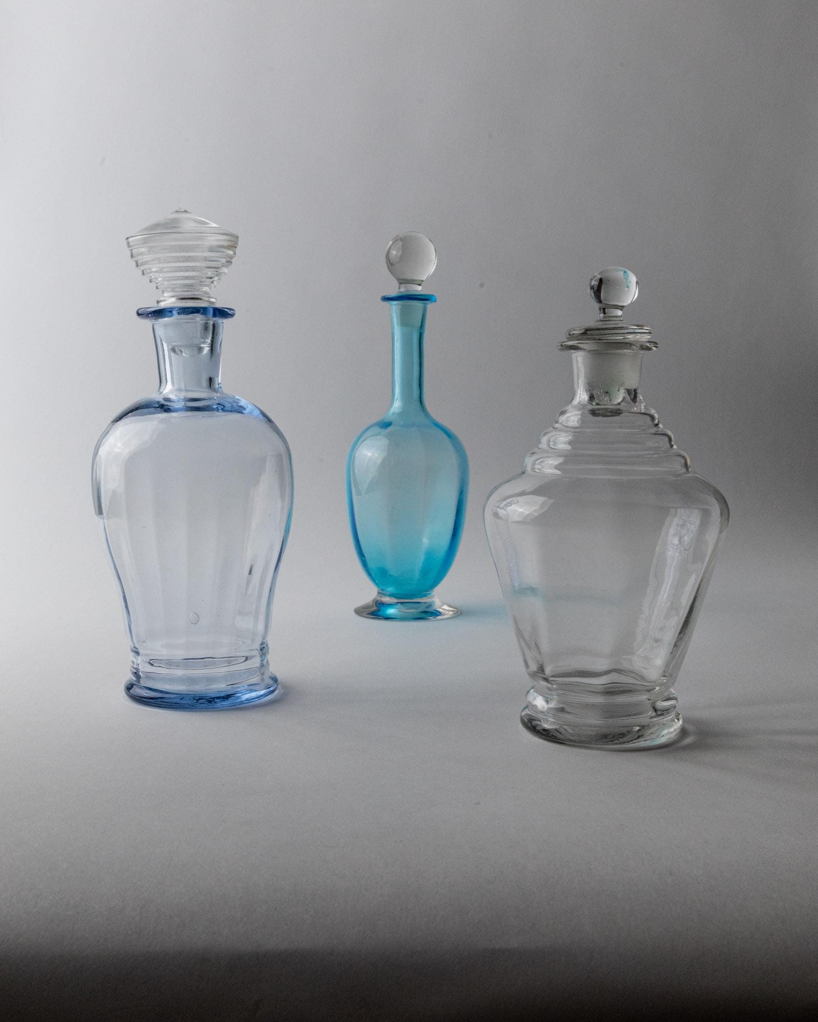 Vintage Dekanter Murano Glas Set von 3 von Murano für Italien mit Stöpsel