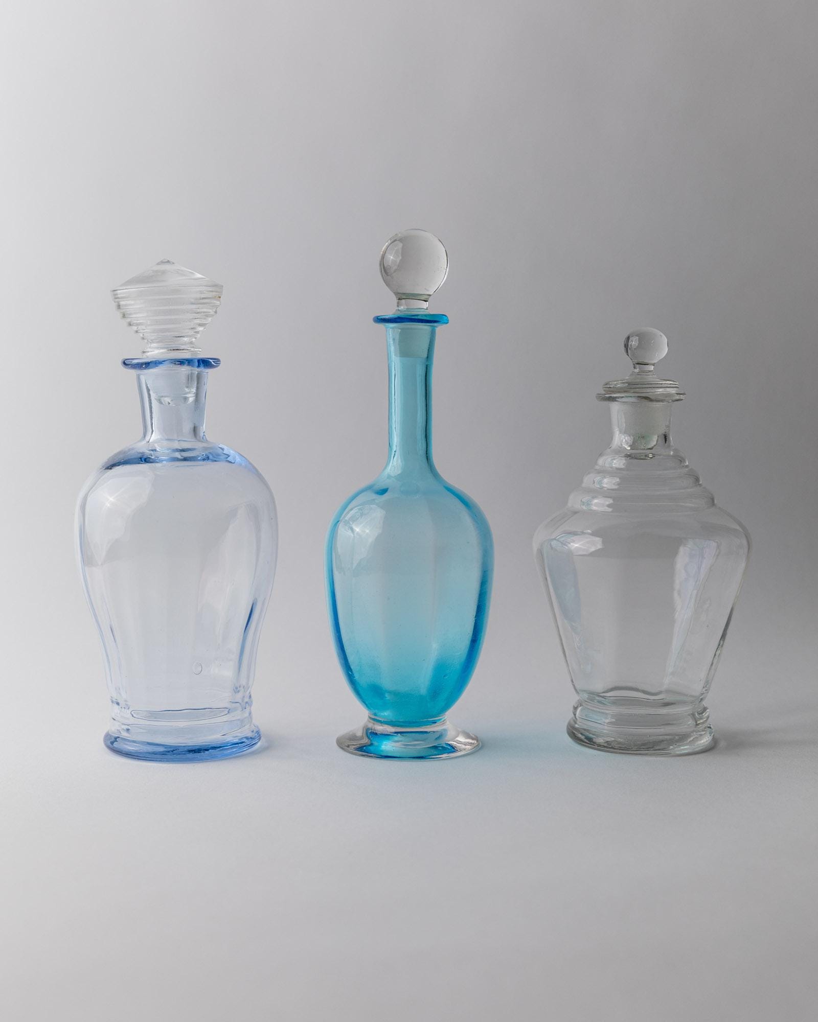 Vintage Dekanter Murano Glas Set von 3 von Murano für Italien mit Stöpsel