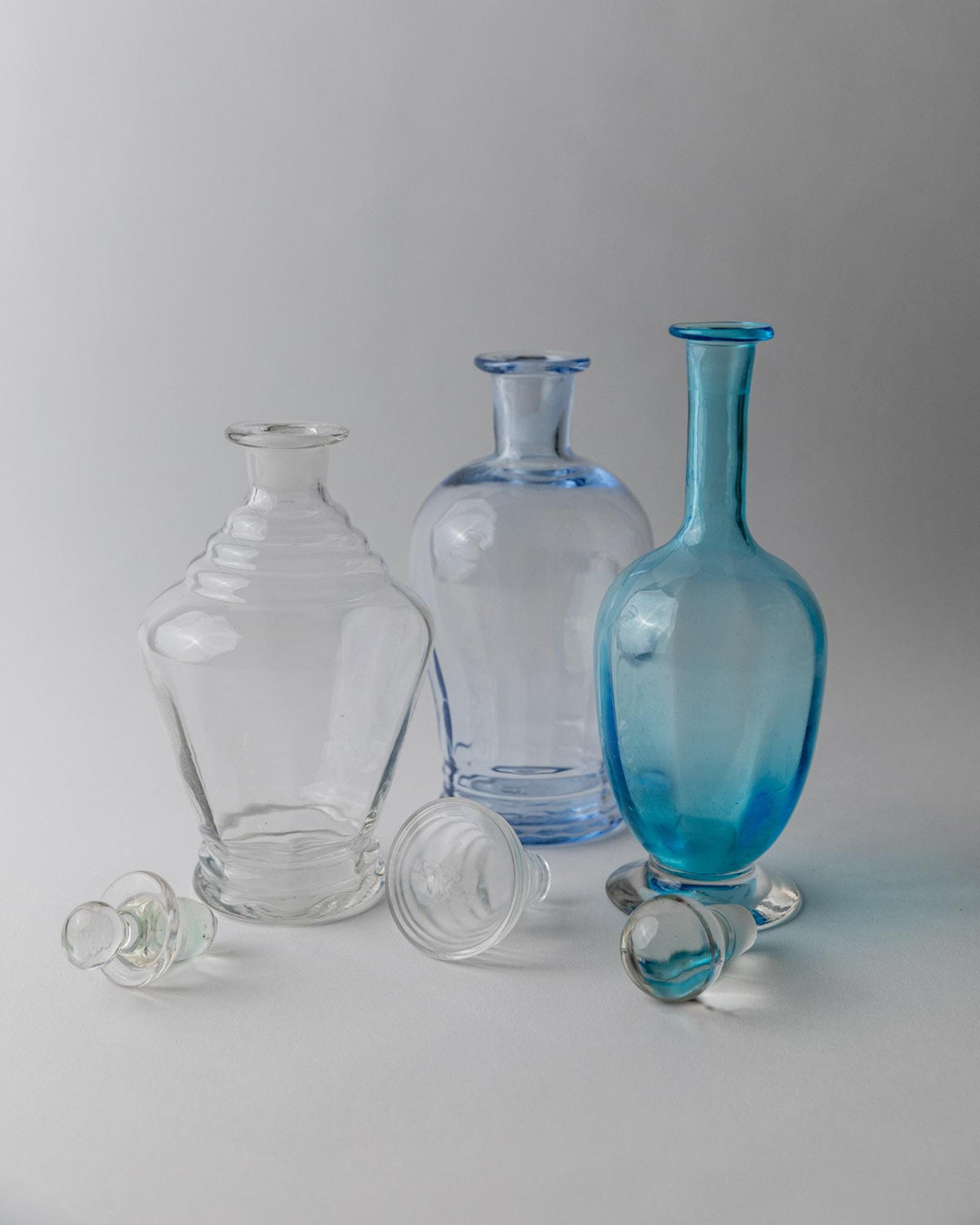 Vintage Dekanter Murano Glas Set von 3 von Murano für Italien mit Stöpsel