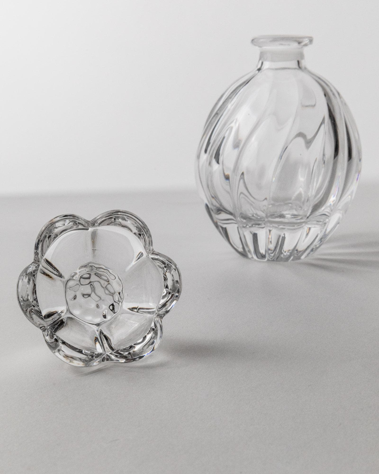 Vintage Parfümflasche Murano Glas mit Blumenstopfen