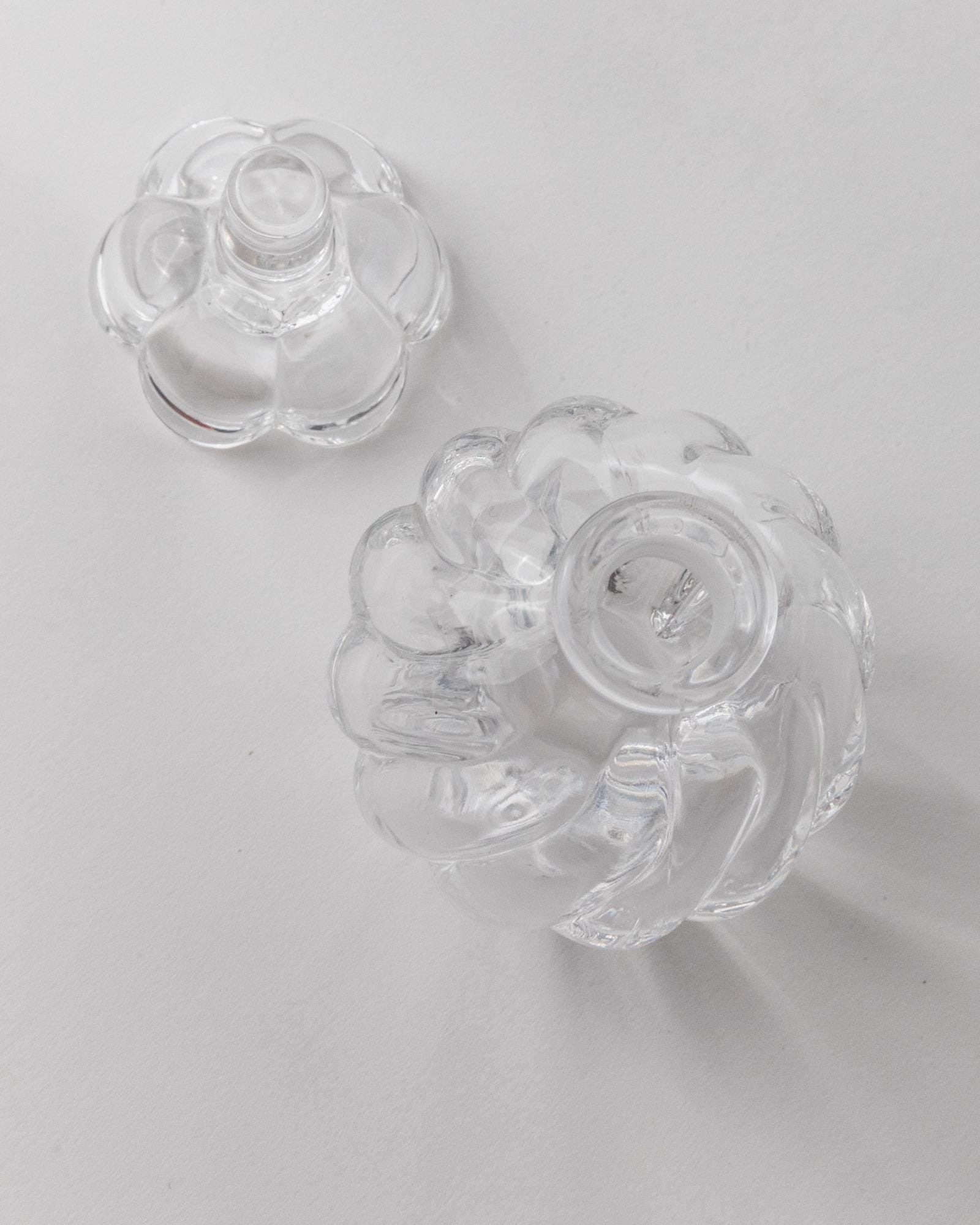 Vintage Parfümflasche Murano Glas mit Blumenstopfen