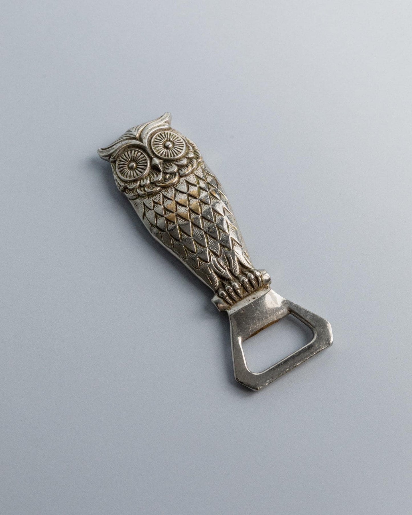 Vintage Flaschenöffner Eule versilbert