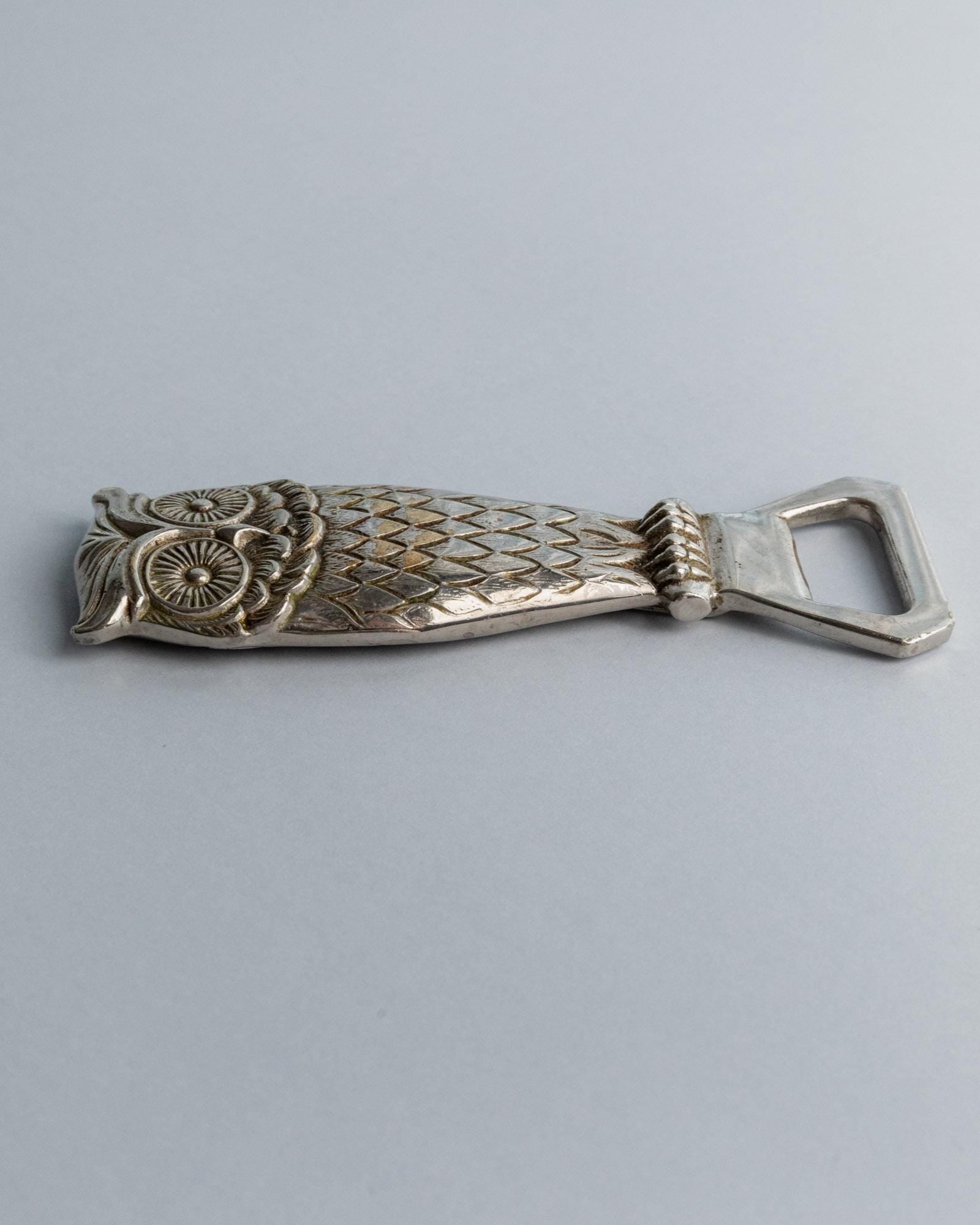 Vintage Flaschenöffner Eule versilbert