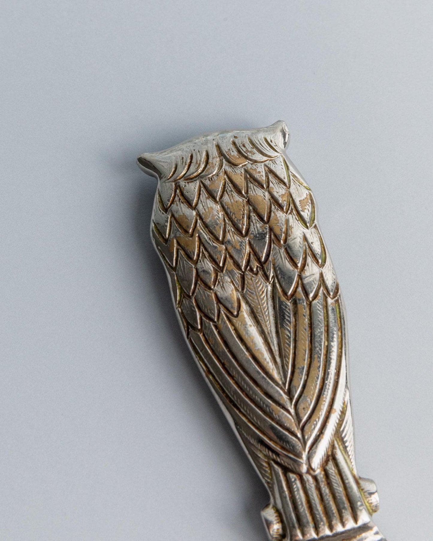 Vintage Flaschenöffner Eule versilbert