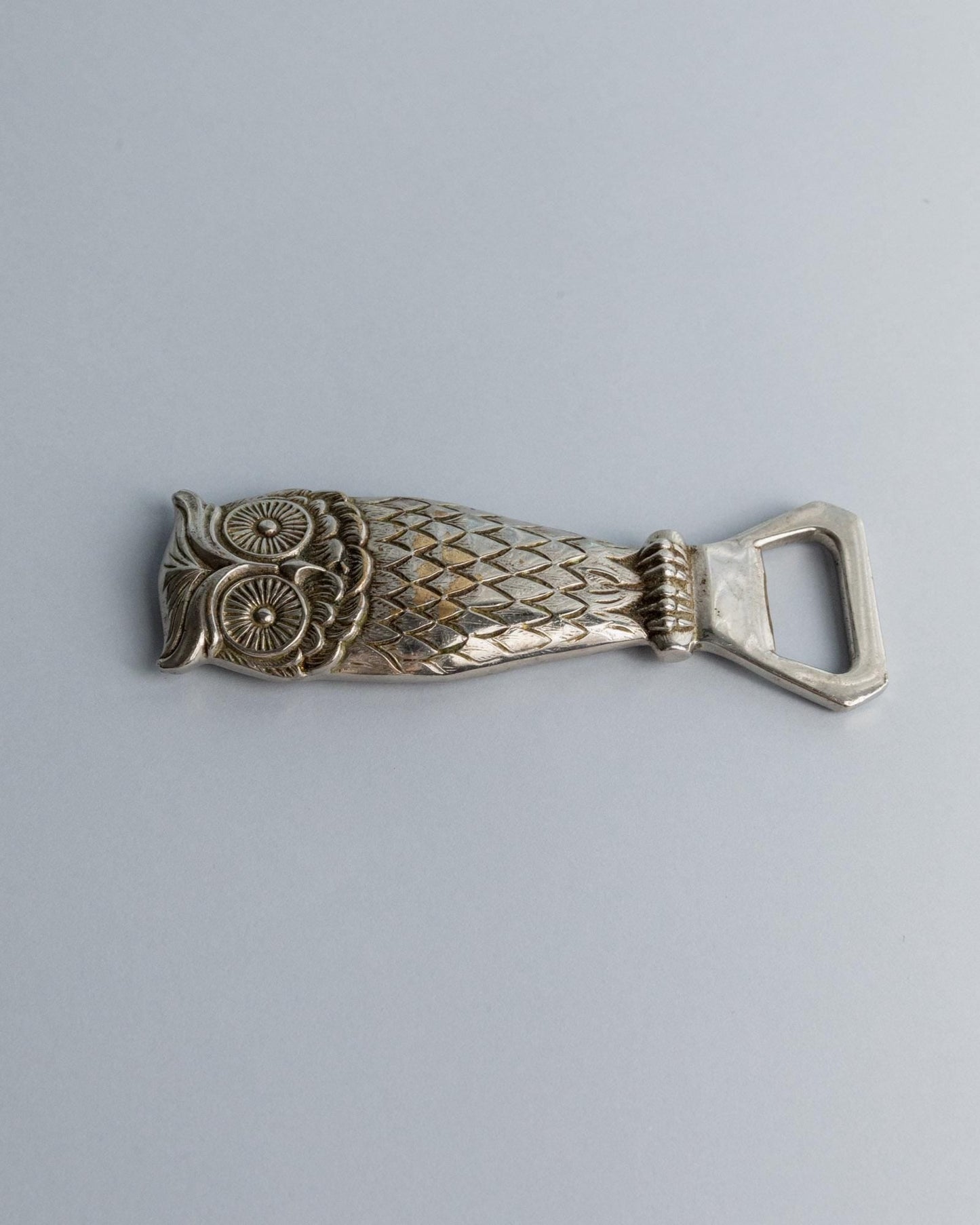 Vintage Flaschenöffner Eule versilbert