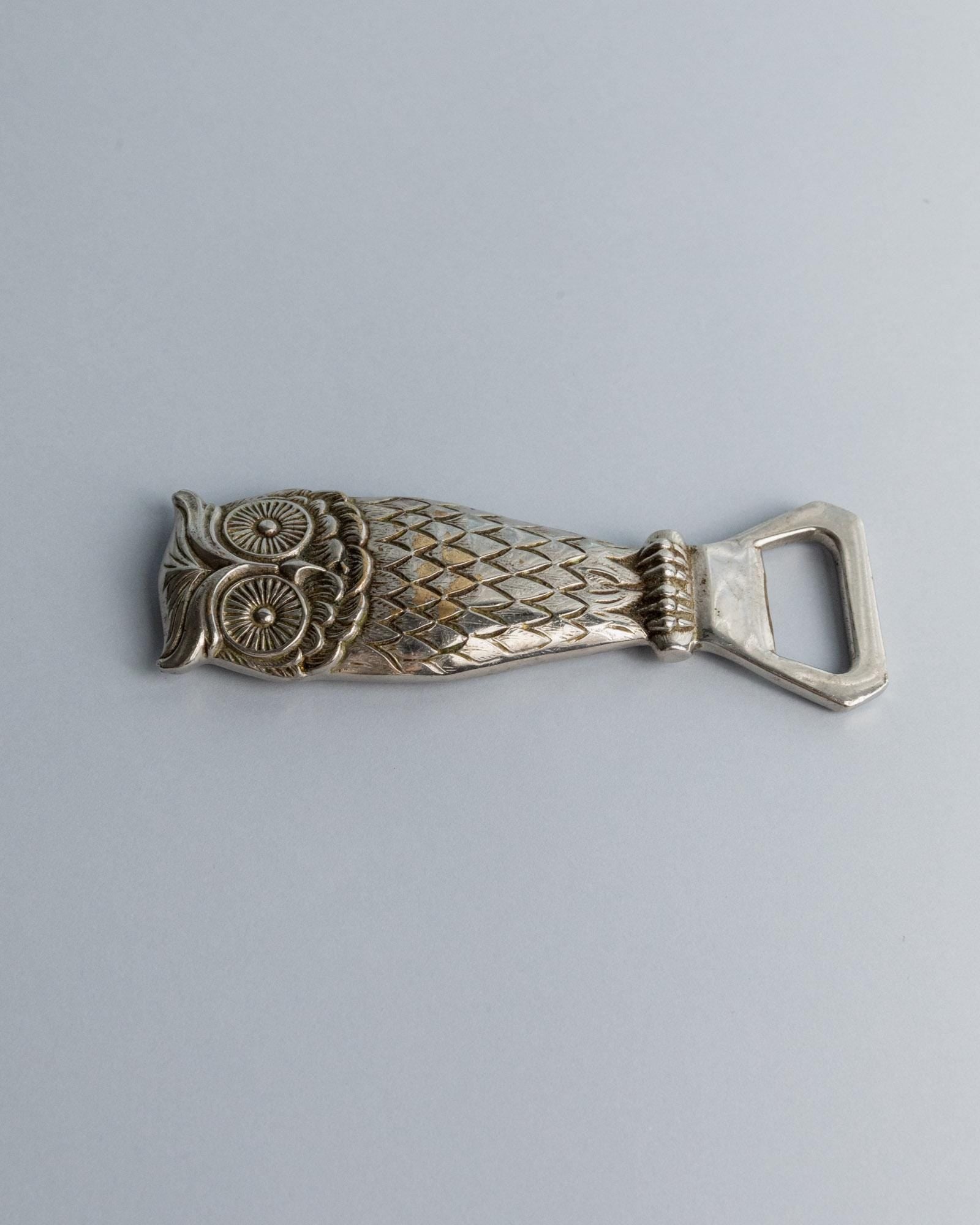 Vintage Flaschenöffner Eule versilbert