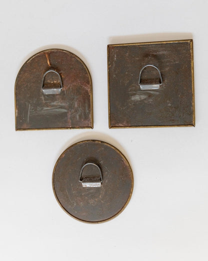 Set von 3 Vintage Messing Wandspiegel, 1960er