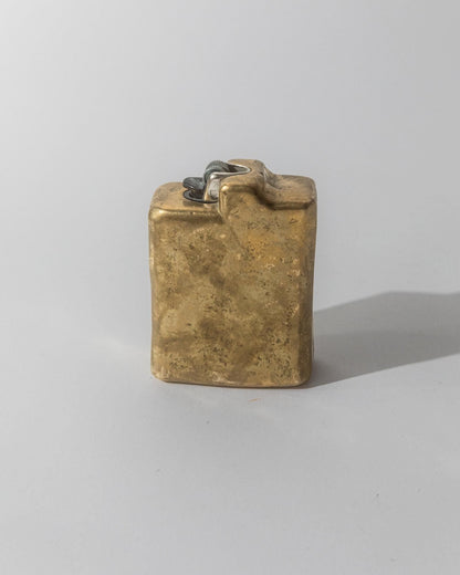 Vintage Schreibtischset Brutalist Bronze Aschenbecher Feuerzeug Stifthalter oder Vase
