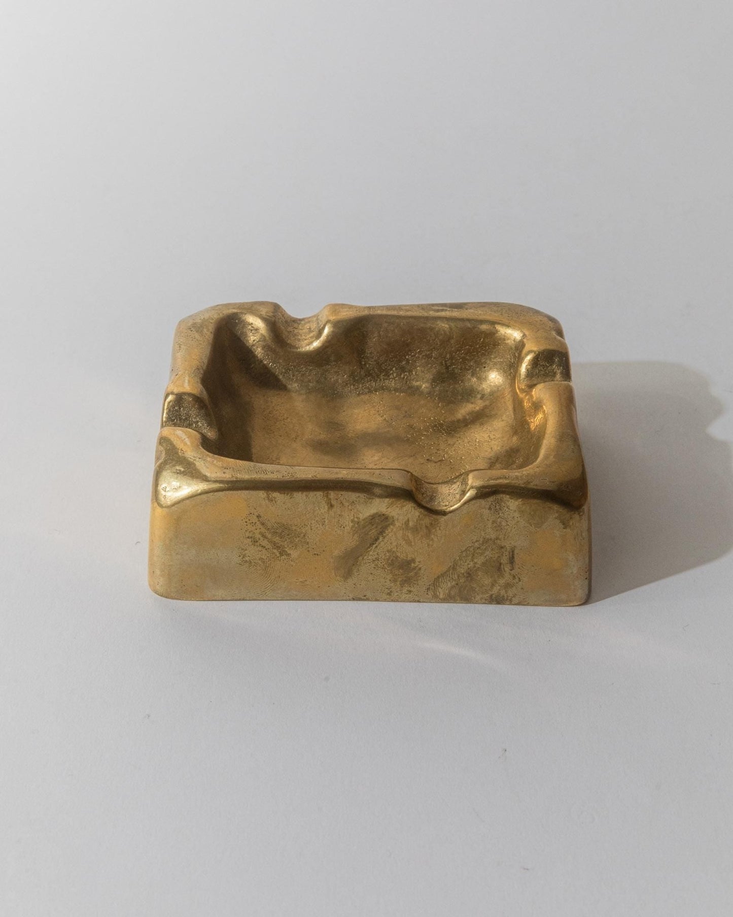 Vintage Schreibtischset Brutalist Bronze Aschenbecher Feuerzeug Stifthalter oder Vase