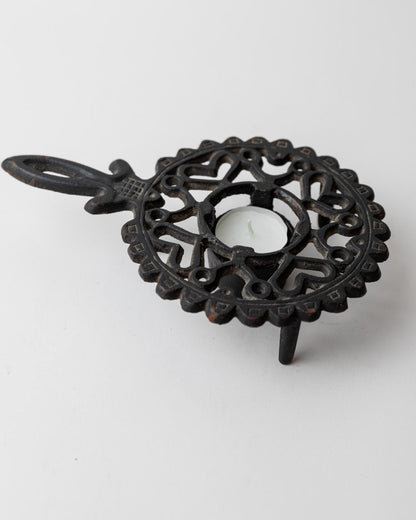 Vintage Stövchen aus Gusseisen, Skandinavisches Folk Design, 1960er