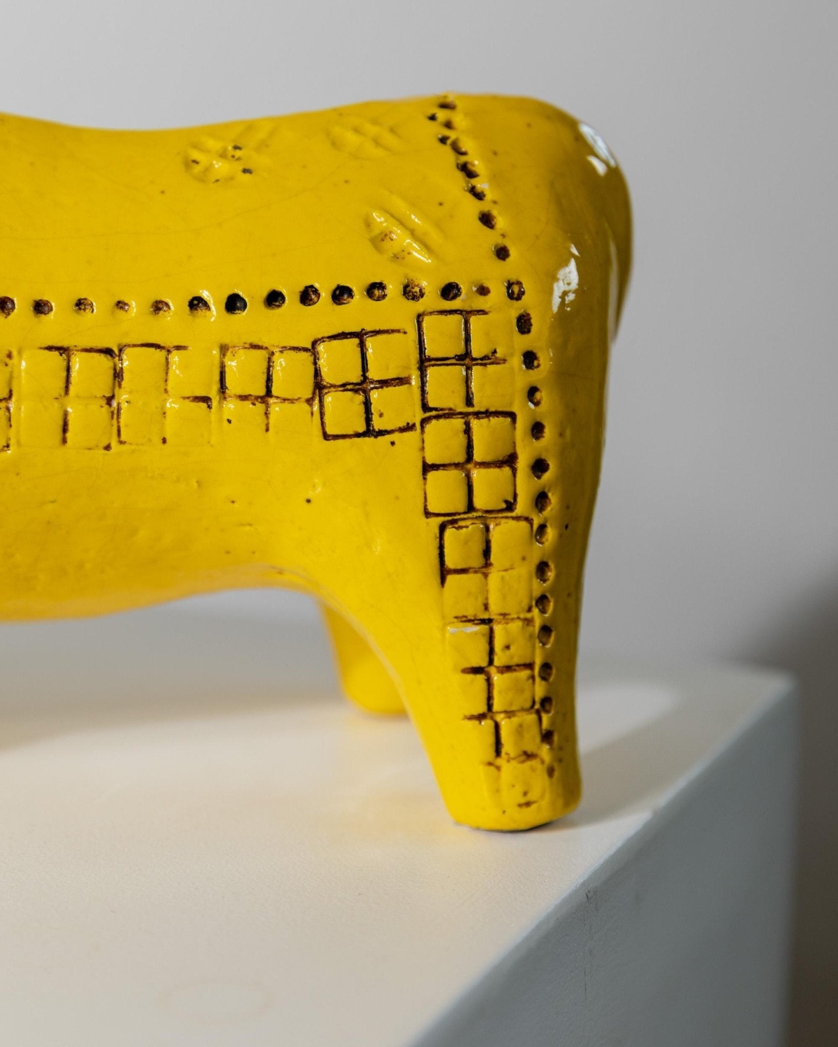 Vintage Keramik Stier "Rimini" von Aldo Londi für Bitossi, Gelb