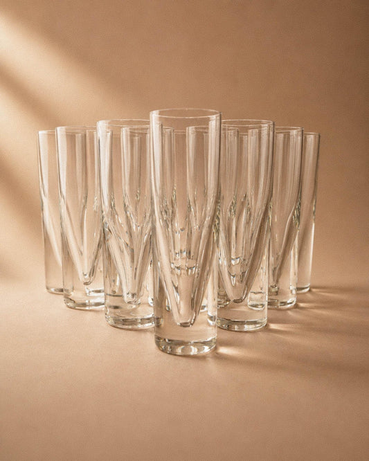 Set von 12 Vintage Trinkglas "Bullet" von Carlo Moretti aus Muranoglas