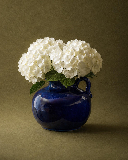 Vintage Keramik Krugvase, Blau glasiert, 1960er Jahre