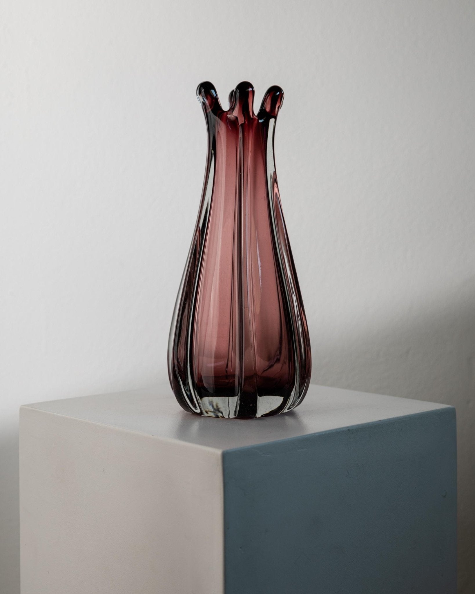 Vintage Murano Glasvase, organische Form in Beerentönen, 1960er Jahre