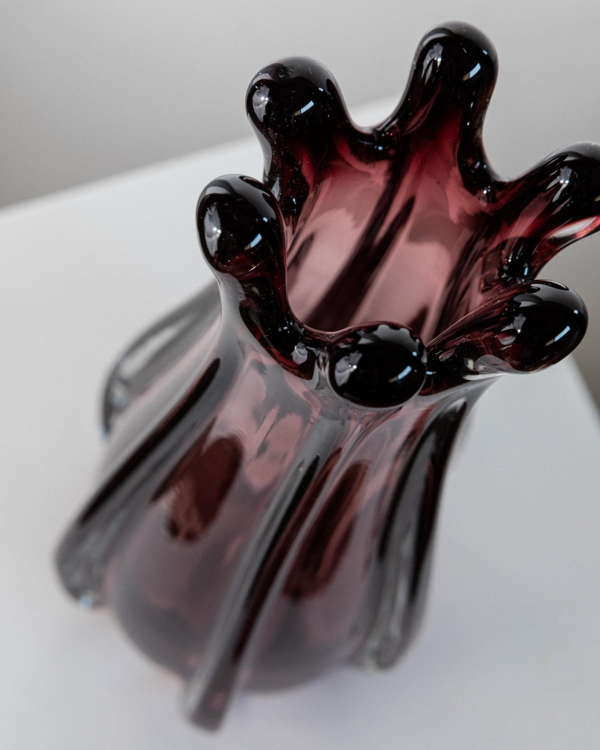Vintage Murano Glasvase, organische Form in Beerentönen, 1960er Jahre