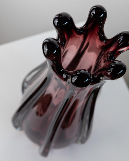 Vintage Murano Glasvase, organische Form in Beerentönen, 1960er Jahre