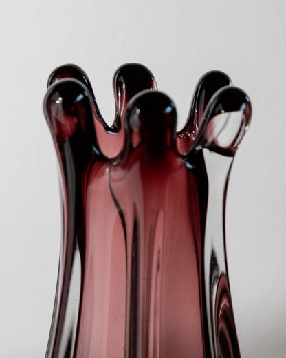 Vintage Murano Glasvase, organische Form in Beerentönen, 1960er Jahre